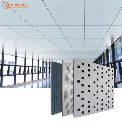 Водоустойчивый белый зажим в алюминиевом/алюминиевом потолке кроет пефорированную панель черепицей потолка металла для офиса